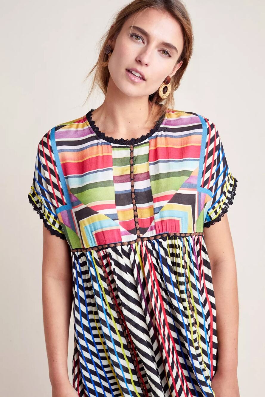 nwt ANTHROPOLOGIE CONDITIONS APPLY sz S Short sleeve tunic top